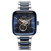 Titan Ceramic Fusion Men's Automatic Watch Blue Dial with Two-Toned Stainless Steel Band, 90175KD02